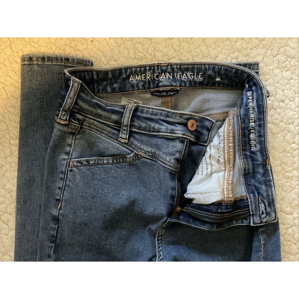 American Eagle, NE(X)T Level Stretch, Super Hi-Rise Legging, Blue, Size: 4 - Picture 4 of 6